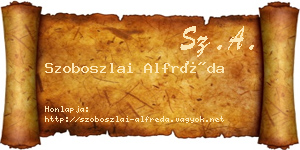 Szoboszlai Alfréda névjegykártya